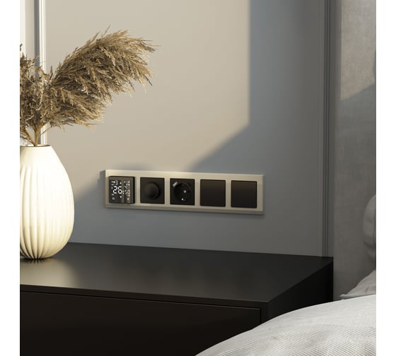 Розетка с заземлением и шторками и USB тип A+C WERKEL W1171708 черный a056275