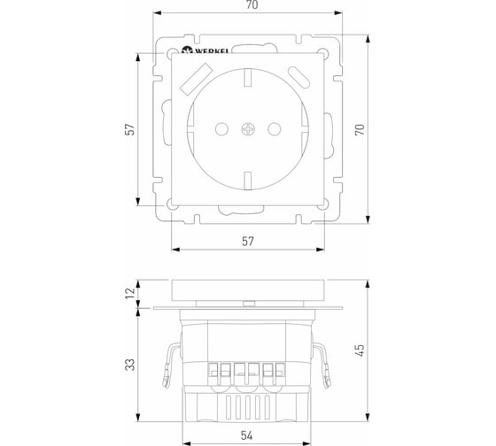 Розетка с заземлением и шторками и USB тип A+C WERKEL W1171708 черный a056275