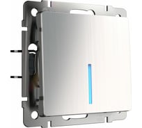 Одноклавишный проходной выключатель WERKEL W1112102 с подсветкой глян a051087