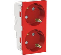Двойная розетка Systeme Electric UNICA MODULAR со шторками, с заземлением, винтовой зажим NU306703A