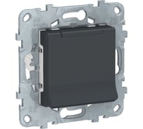 Розетка Systeme Electric UNICA NEW с заземлением, со шторками, с крышкой 16 А, 250 В, IP40 NU503754TA