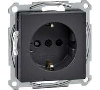 Розетка Systeme Electric Merten SM Антрацит с заземлением, с защитными шторками SE MTN2300-0414