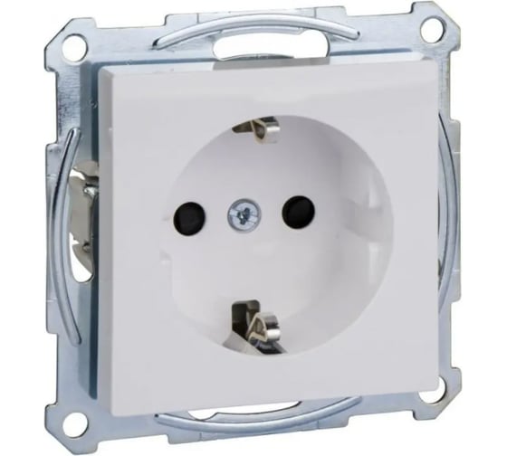 Розетка Systeme Electric Merten SM Актив, белый с заземлением, с защитными шторками SE MTN2300-0325