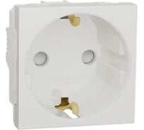 Розетка Systeme Electric Unica Modular белая, с заземлением, со шторками, винтовой зажим, 16А, 250В SE NU303718