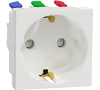 Розетка Systeme Electric Unica Modular белая, с заземлением, со шторками SE NU305718