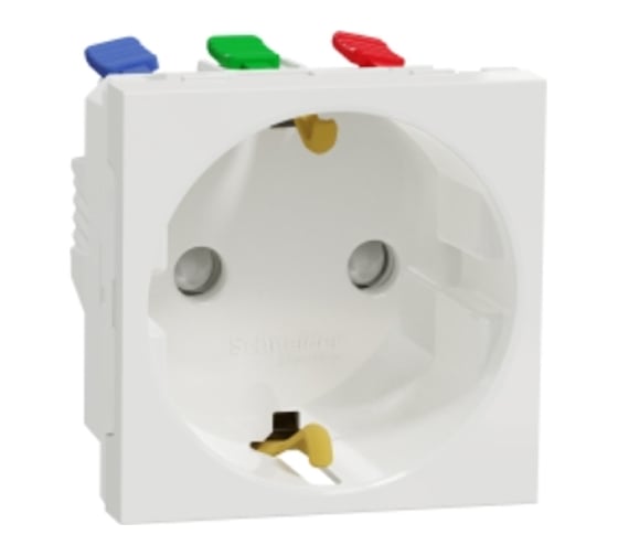 Розетка Systeme Electric Unica Modular белая, с заземлением, со шторками SE NU305718
