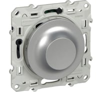 Универсальный поворотно-нажимной светорегулятор Systeme Electric Odace LED, алюминий SE S53R512