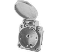 Розетка скрытая EMAS с защитной крышкой (EU), монтаж на панели, 2P+E, серый цвет (230В, 16А) EPREU1G