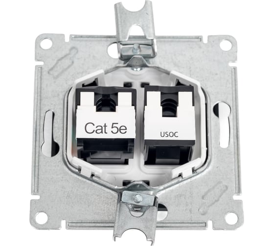 Розетка Systeme Electric Glossa Антрацит 2-ая RJ11+RJ45, кат.5E SE GSL000785