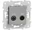 Розетка Systeme Electric Unica New Алюминий R-TV/SAT одиночная NU545430 1