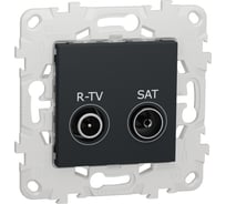 Розетка Systeme Electric Unica New Антрацит R-TV/SAT, NU545454