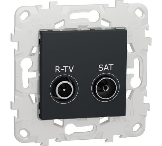 Розетка Systeme Electric Unica New Антрацит R-TV/SAT, NU545454