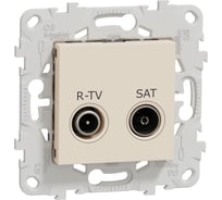 Розетка Systeme Electric Unica New Бежевый R-TV/ SAT, одиночная NU545444