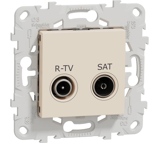 Розетка Systeme Electric Unica New Бежевый R-TV/ SAT, одиночная NU545444