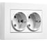 Розетка двойная SMARTBUY с заземлением белая с рамкой Нептун SBE-06w-16-S2-Z 2