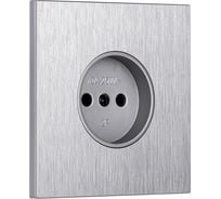 Розетка одноместная SMARTBUY без заземления независимая 10А алюминий серебро Альтаир SBE-i11al-10-S1-N