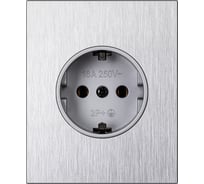Розетка одноместная SMARTBUY с заземлением модульная 16А алюминий серебро Альтаир SBE-m11al-16-S1-Z