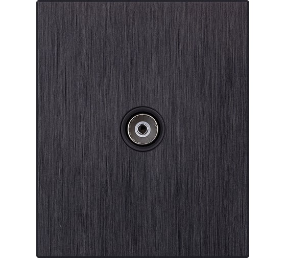 Розетка телевизионная SMARTBUY 1-местная 75Ом 5-862МГц модульная 10А алюминий черный Альтаир SBE-m11alb-S1-TV 1