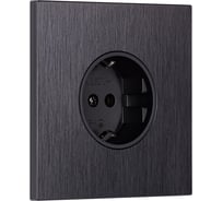 Розетка одноместная SMARTBUY с заземлением независимая 16А алюминий черный Альтаир SBE-i11alb-16-S1-Z