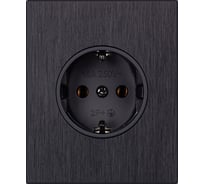 Розетка одноместная SMARTBUY с заземлением модульная 16А алюминий черный Альтаир SBE-m11alb-16-S1-Z