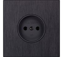 Розетка одноместная SMARTBUY без заземления независимая 10А алюминий черный Альтаир SBE-i11alb-10-S1-N