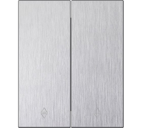 Выключатель проходной 2-клавишный SMARTBUY модульный 10А алюминий серебро Альтаир SBE-m11al-10-SW22-0 1