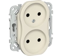 Розетка 2-я IEK FLITE с заземлением с защитными шторками безвинтовое крепление 10А РС02-1-ФлСл сливочный FI-R20-10-1-K86