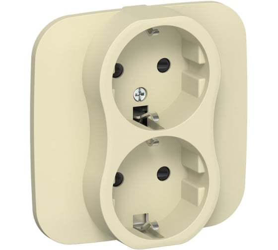 Розетка 2-я IEK FLITE с заземлением с защитными шторками безвинтовое крепление 16А РСш12-1-А-ФлН навахо FI-R24A-16-1-K87 1
