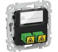 Розетка 2-я оптоволоконная IEK FLITE РОВ-2-ФлЧ черный FI-KO20-K02