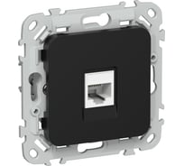 Розетка компьютерная IEK FLITE RJ45 кат.5Е UTP РК5е-1-0-ФлЧ черный FI-K12-1-K02