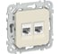 Розетка 2-я компьютерная IEK FLITE RJ45 кат.5Е UTP РК5е-2-0-ФлСл сливочный FI-K22-1-K86 1