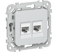 Розетка 2-я компьютерная IEK FLITE RJ45 кат.5Е UTP РК5е-2-0-ФлЖ жемчуг FI-K22-1-K36