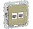 Розетка 2-я компьютерная IEK FLITE RJ45 кат.5Е UTP РК5е-2-0-ФлО оливковый FI-K22-1-K26 1