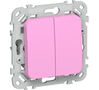 Выключатель 2-клавишный проходной IEK FLITE 10А ВС62-1-0-ФлПр пурпурный FI-V22-0-10-1-K99
