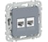Розетка 2-я компьютерная IEK FLITE RJ45 кат.5Е UTP РК5е-2-0-ФлМ маренго FI-K22-1-K35 1