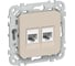 Розетка 2-я компьютерная IEK FLITE RJ45 кат.5Е UTP РК5е-2-0-ФлЛ льняной FI-K22-1-K88 1