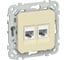 Розетка 2-я компьютерная IEK FLITE RJ45 кат.5Е UTP РК5е-2-0-ФлН навахо FI-K22-1-K87 1