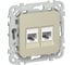 Розетка 2-я компьютерная IEK FLITE RJ45 кат.5Е UTP РК5е-2-0-ФлШ шампань FI-K22-1-K37 1