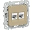 Розетка 2-я компьютерная IEK FLITE RJ45 кат.5Е UTP РК5е-2-0-ФлХ хаки FI-K22-1-K59 1
