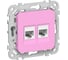 Розетка 2-я компьютерная IEK FLITE RJ45 кат.5Е UTP РК5е-2-0-ФлПр пурпурный FI-K22-1-K99 1