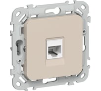 Розетка компьютерная IEK FLITE RJ45 кат.6 UTP РК6-1-0-ФлЛ льняной FI-K12-2-K88