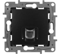 Розетка телефонная IEK ETIKA RJ11 антрацит 672640