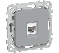Розетка компьютерная IEK FLITE RJ45 кат.6 UTP РК6-1-0-ФлС серый FI-K12-2-K03