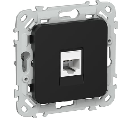 Розетка компьютерная IEK FLITE RJ45 кат.6 UTP РК6-1-0-ФлЧ черный FI-K12-2-K02