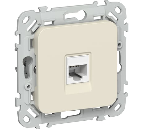 Розетка компьютерная IEK FLITE RJ45 кат.6 UTP РК6-1-0-ФлСл сливочный FI-K12-2-K86