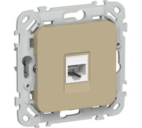 Розетка компьютерная IEK FLITE RJ45 кат.6 UTP РК6-1-0-ФлХ хаки FI-K12-2-K59
