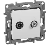 Розетка двойная IEK ETIKA TV+SAT тип звезда, белый 672257