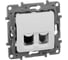 Розетка двойная IEK ETIKA RJ11+RJ45 кат.5E UTP белый 672252 1