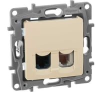 Розетка двойная IEK ETIKA RJ11+RJ45 кат.5E UTP слоновая кость 672352