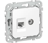 Розетка двойная IEK FLITE RJ45/TV кат.5Е UTP РКТВ5е-2-0-ФлБ белый FI-AK22-1-K01